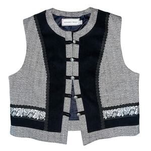 Howard Wolf Vintage Grey Tweed Knit Bolero Vest size 12